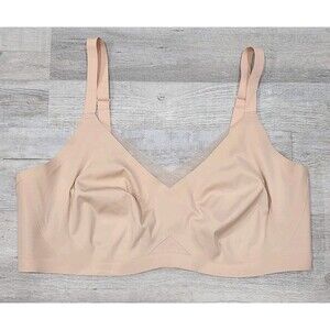Honey Love Women Bra 2X Beige Crossover Wireless Lightly Lined Convertible